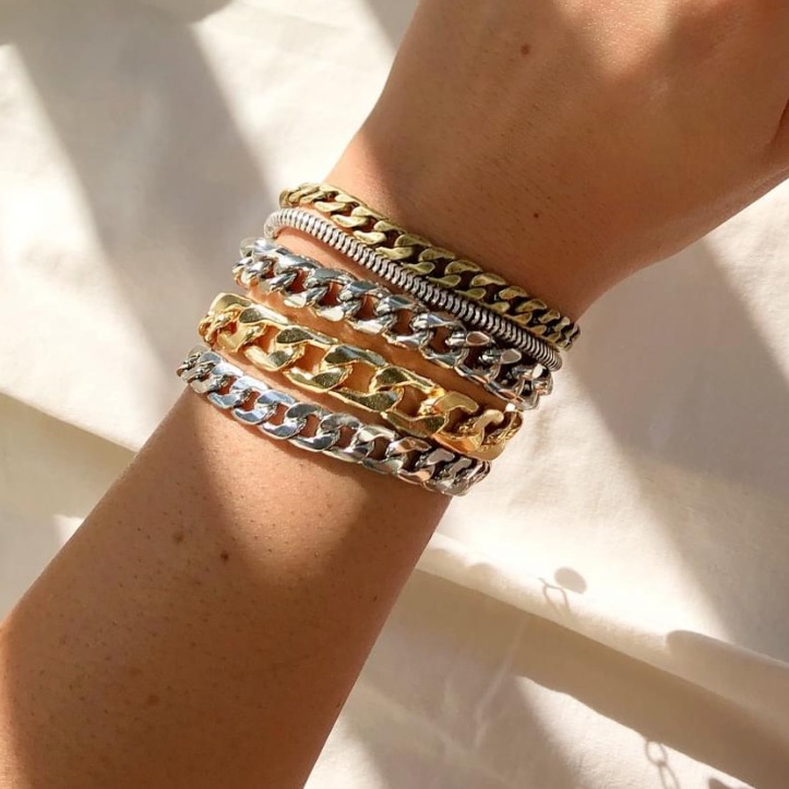 Jenny Bird Austin Cuff- Mixed Metals Chains Bracelet 30$